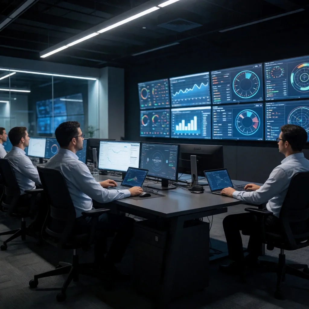 Sala de operaciones de seguridad corporativa
